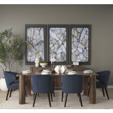 Mercana Tammar Rectangular Brown Wood With Tapered Legs Dining Table