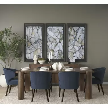 Mercana Tammar Rectangular Brown Wood With Tapered Legs Dining Table