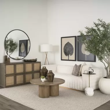 Mercana Tavi Medium Brown Round Coffee Table