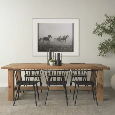 Mercana Stetson 94.5" Rectangular Natural Brown Wood Dining Table