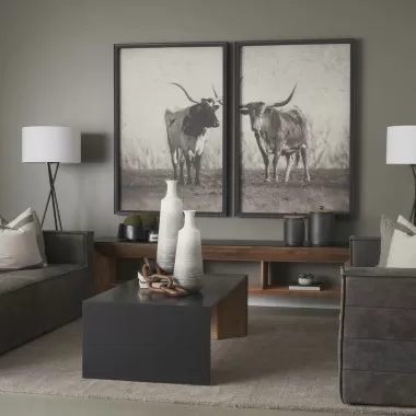 Mercana Tabor Natural Wood With Black Oak Waterwall Media Console