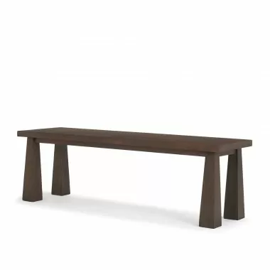 Mercana Wolcott Rectangular Dark Brown Solid Wood Bench