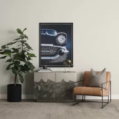 Mercana Roxdale Acid Washed Iron Metal Accent Cabinet