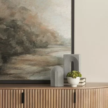 Mercana Kacia Resin Textured Concrete Gray Decorative Object