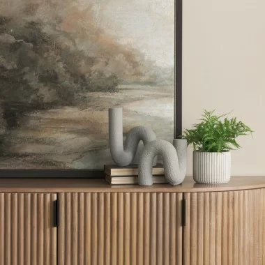 Mercana Kailas Resin Textured Concrete Gray Decorative Object 00