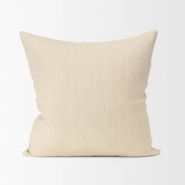 Mercana Jenner Cream Cotton-Linen Blend Decorative Square Pillow Cover