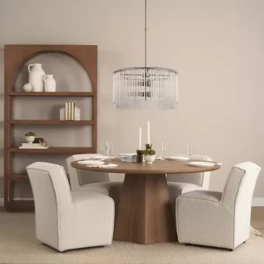 Mercana Jovani 60" Solid Light Brown Mango Wood Round Dining Table 3
