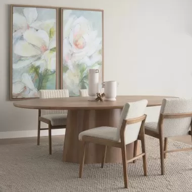 Mercana Jovani 94" Solid Light Brown Mango Wood Round Dining Table 6