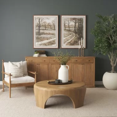 Mercana Danni Beige Fabric Beech Wood Framed Accent Lounge Chair 