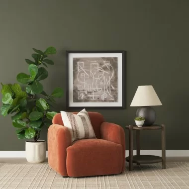 Mercana Saga Stonewashed Rust Chenille Fabric Upholstered Chair