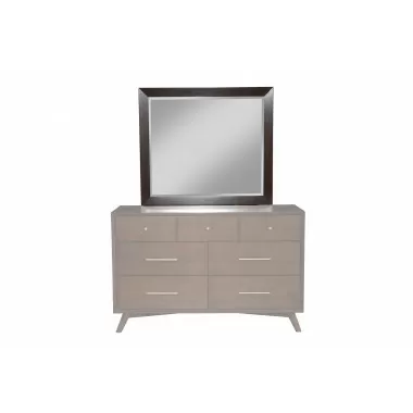 Alpine Furniture Flynn Mid Century Modern Mirror, Walnut - Front Angle