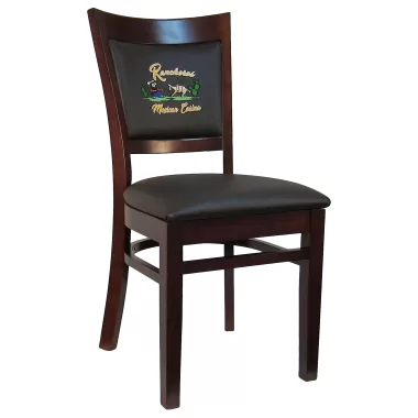 H&D Seating Sloan Chair with Customized Embroidery - Dark Walnut