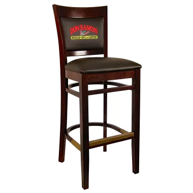 H&D Seating Sloan Barstool with Customized Embroidery - Dark Walnut