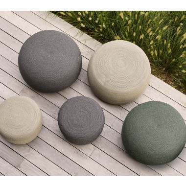 Cane-Line Circle Footstool Large, Round, Soft Rope