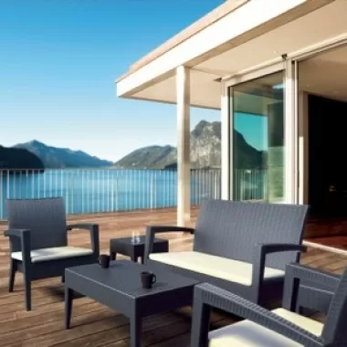 Miami Resin Loveseat - Brown