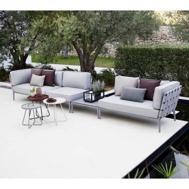 Cane-Line Conic Single Seater Module Incl. Light Grey AirTouch Cushion Set Angle View