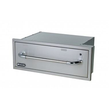 Bull BBQ Warming Drawer - Stainless Steel - Angled View