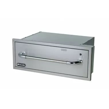 Bull BBQ Warming Drawer - Stainless Steel - Angled View