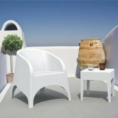 Miami Square Resin Side Table White