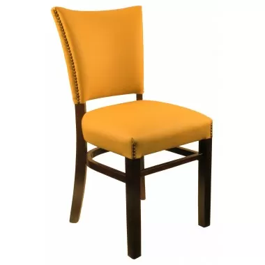 H&D Seating Fully Upholstered Back and Seat Dining Chair - Dark Walnut