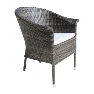 Hospitality Rattan Patio Ultra Stackable Woven Armchair With Cushion