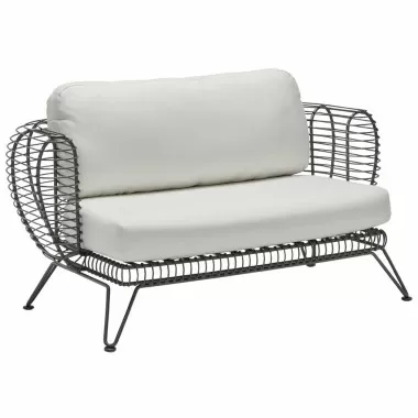 Woodard Latitude Love Seat - Angled and Zoom