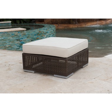 Hospitality Rattan Patio Soho Ottoman with Cushion