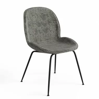 Aeon Biza Fabric Dining Chair with Black Legs Charcoal Grey- Set of 2
