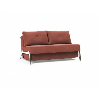 Innovation Living Cubed Full Size Sofa Bed With Chrome Legs - Cordufine Rust - Angled View