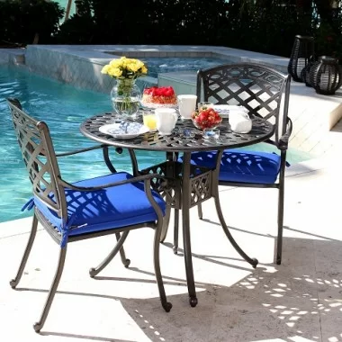 Infinita ComfortCare 3-Piece Bistro Set - 36" Cast Aluminum Round