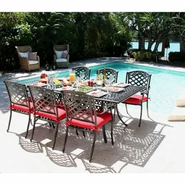 Infinita ComfortCare 7-Piece Dining Set - 84" Cast Aluminum