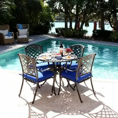 Infinita ComfortCare 5-Piece Dining Set - 36" Cast Aluminum