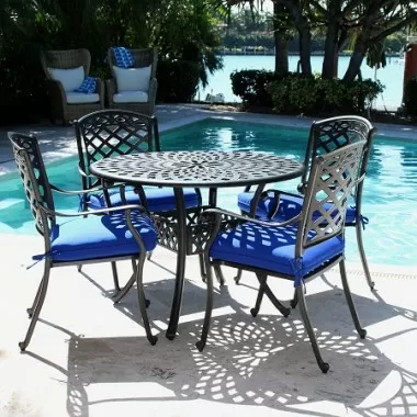 Infinita ComfortCare 5-Piece Dining Set - 42" Cast Aluminum