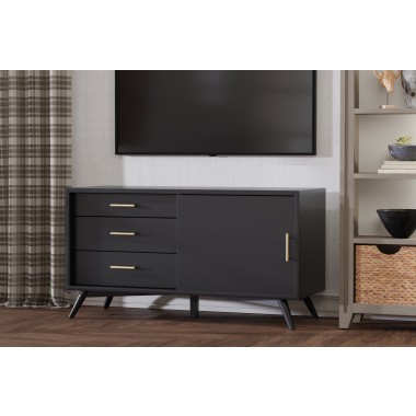Alpine Furniture Flynn Small TV Console in Black - Lifestyle