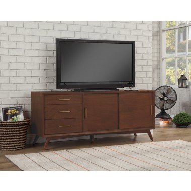 Alpine Furniture Flynn Large TV Console in Walnut - Lifestyle