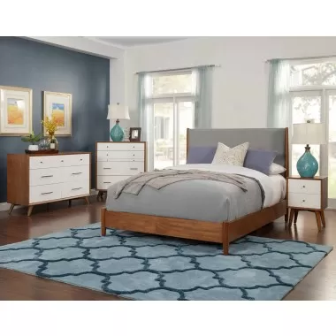 Alpine Furniture Flynn Queen Panel Bed in Acorn/Grey - Lifestyle