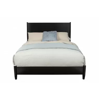 Alpine Furniture Flynn Queen Platform Bed, Black  - Front Angle