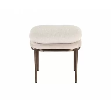 Sunpan Koffi Stool Dark Bronze-Chacha Cream Meg Taupe - Front Angle