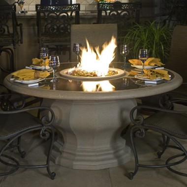 American Fyre Designs Inverted Dining Firetable With Granite Inset