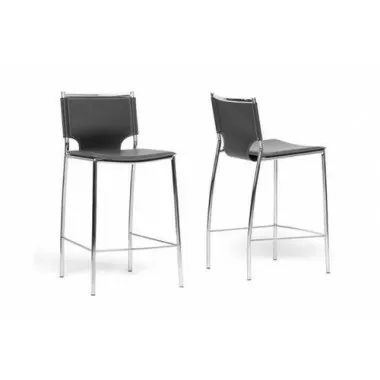 Baxton Studio Montclare Leather Modern Counter Stool - Set of 2