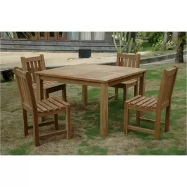 Anderson Teak Windsor 47" Square Table and Classic Dining Side Chair-1
