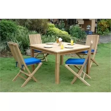 Anderson Teak 5 Piece Windsor 47 Square Teak Patio Dining Set 1