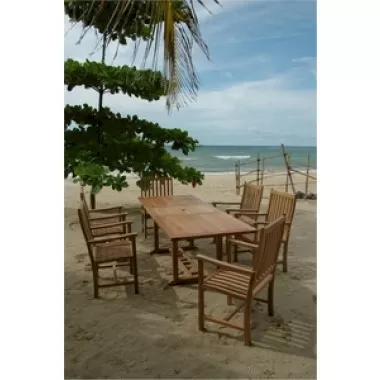 Anderson Teak Rectangular Extension Table  and  Wilshire Dining Armchair