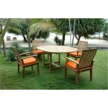 Anderson Teak Bahama 67" Oval Extension Table and Brianna Dining Armchair