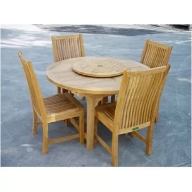 Anderson Teak Bahama 67" Oval Extension Table and 4 Chicago Dining Chairs-1