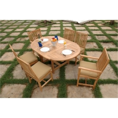 Anderson Teak 67" Oval Extension Table with Wilshire Dining Armchair and Wilshire Dining Chair