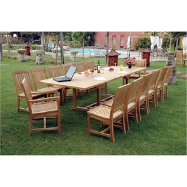 Anderson Teak Valencia Double Extension Table with Rialto Dining Armchair and Rialto Dining Chair