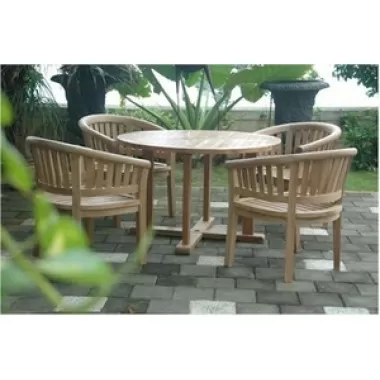 Anderson Teak Curve 5-Piece Outdoor Dining Set 1