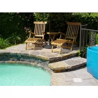 Anderson Teak 2 Royal Steamers and Bahama 20" Side Round Folding Table