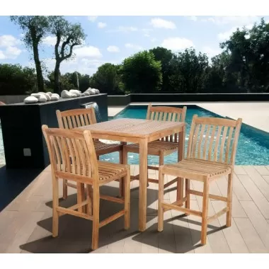 International Home Miami Amazonia Teak Eden 5 pc Teak Bar Set